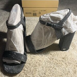 Michael Kors Francine Sandal Glitter - Black/Silver